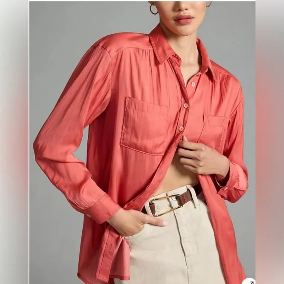 Anthropologie Pink Blouse Size Small - Picture 1 of 6